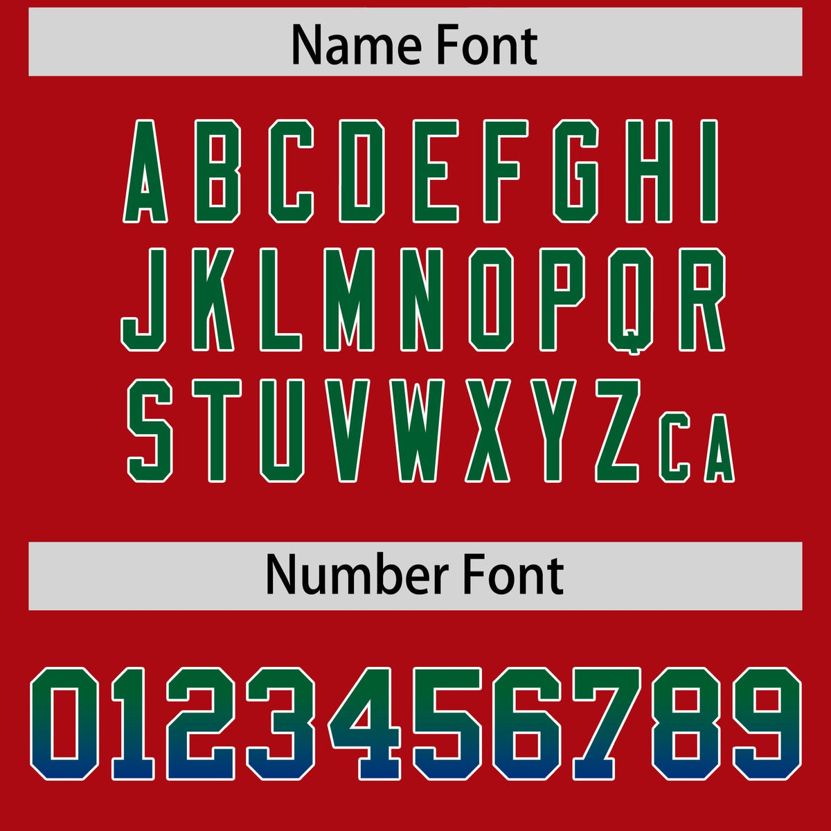 Custom Red Kelly Green and Royal Sides Gradient Fashion Personalized Team American Football Jersey