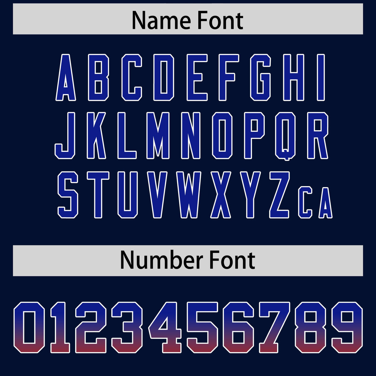 Custom Navy Royal and Red Sides Gradient Fashion Personalized Team American Football Jersey