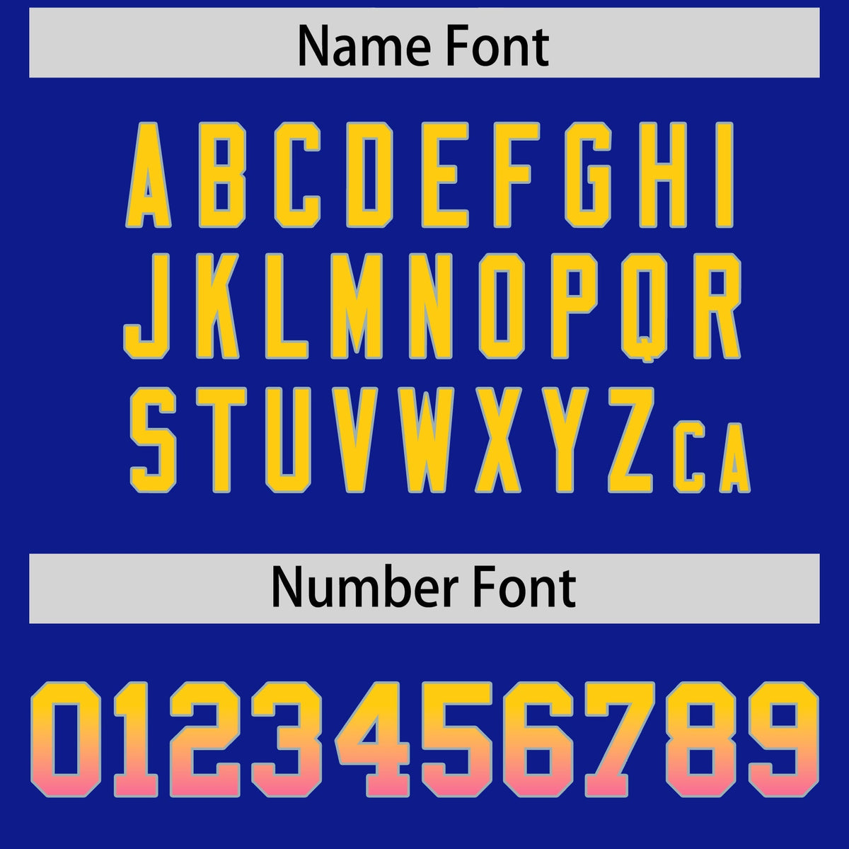 Custom Royal Gold Sides Gradient Fashion Personalized Team American Football Jersey