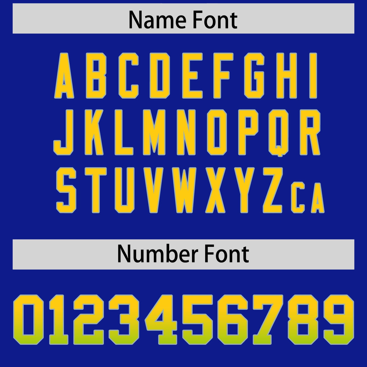 Custom Royal Gold Sides Gradient Fashion Personalized Team American Football Jersey