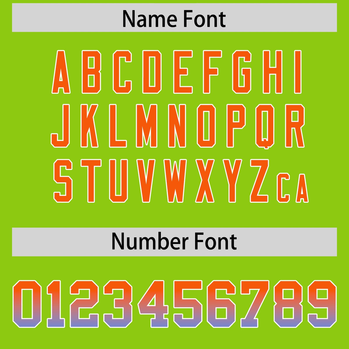 Custom Neon Green Orange and Powder Blue Sides Gradient Fashion Personalized Team American Football Jersey