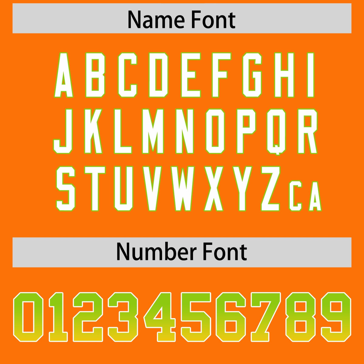 Custom Orange Neon Green and Gold Sides Gradient Fashion Personalized Team American Football Jersey