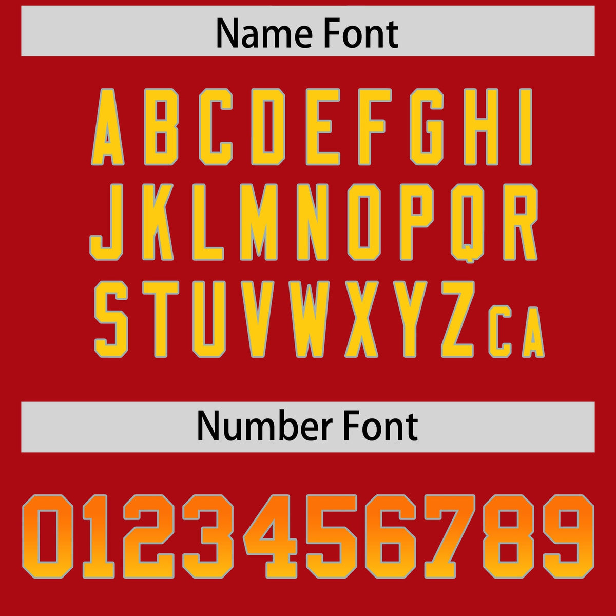 Custom Red Orange and Gold Sides Gradient Fashion Personalized Team American Football Jersey