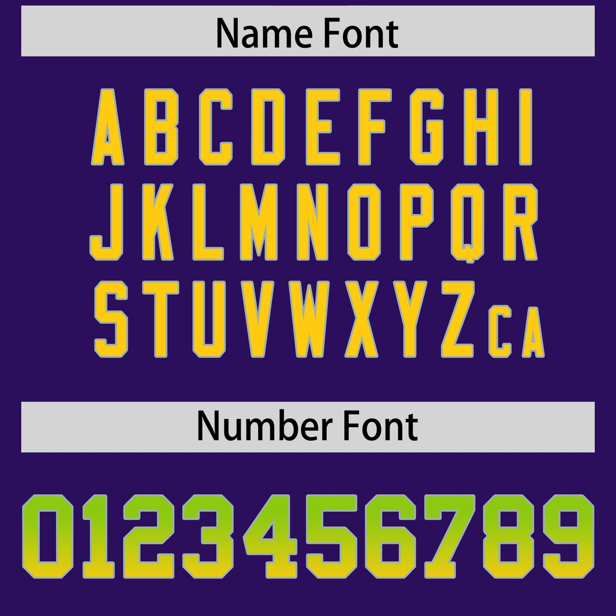 Custom Purple Neon Green and Gold Sides Gradient Fashion Personalized Team American Football Jersey