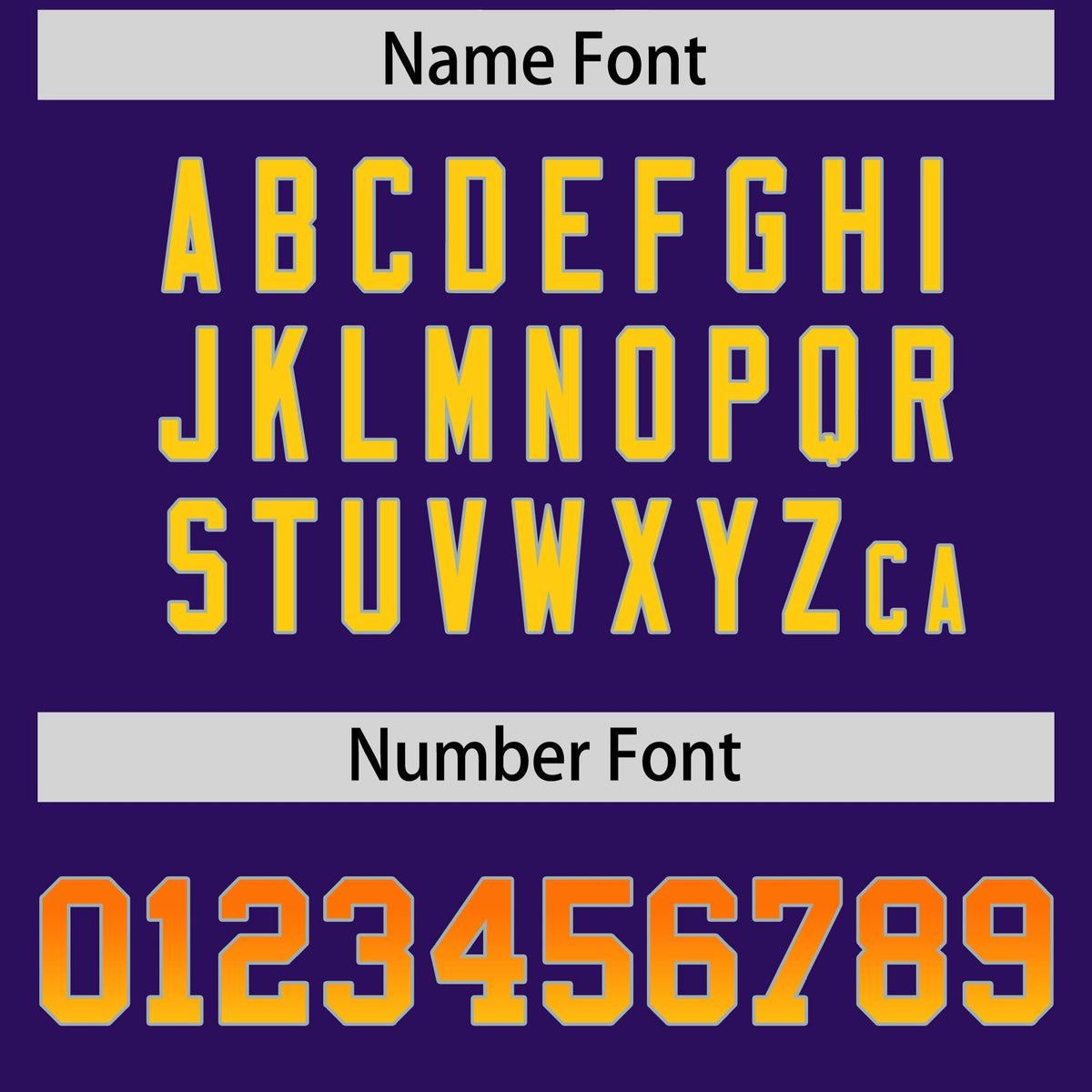 Custom Purple Orange and Gold Sides Gradient Fashion Personalized Team American Football Jersey