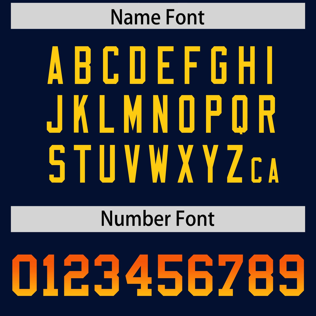 Custom Navy Orange and Gold Sides Gradient Fashion Personalized Team American Football Jersey