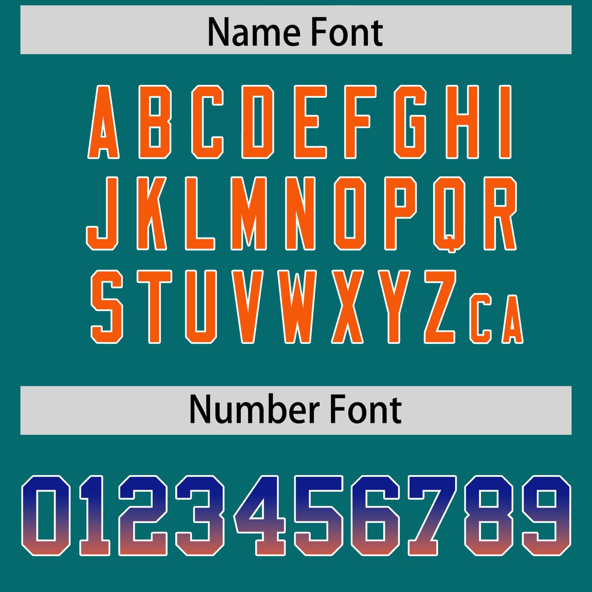 Custom Aqua Royal and Orange Sides Gradient Fashion Personalized Team American Football Jersey