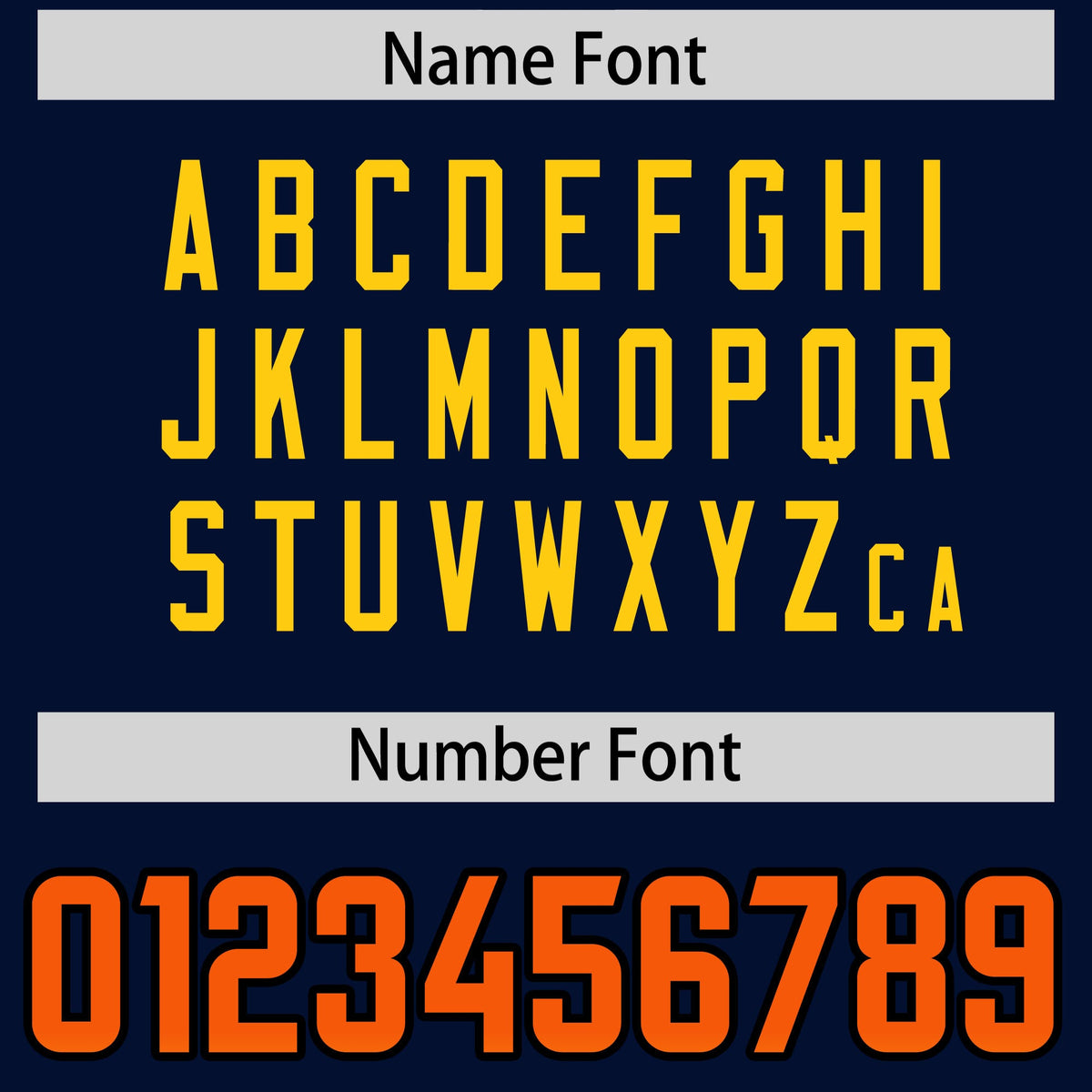 Custom Navy Orange and Gold Sides Gradient Fashion Personalized Team American Football Jersey