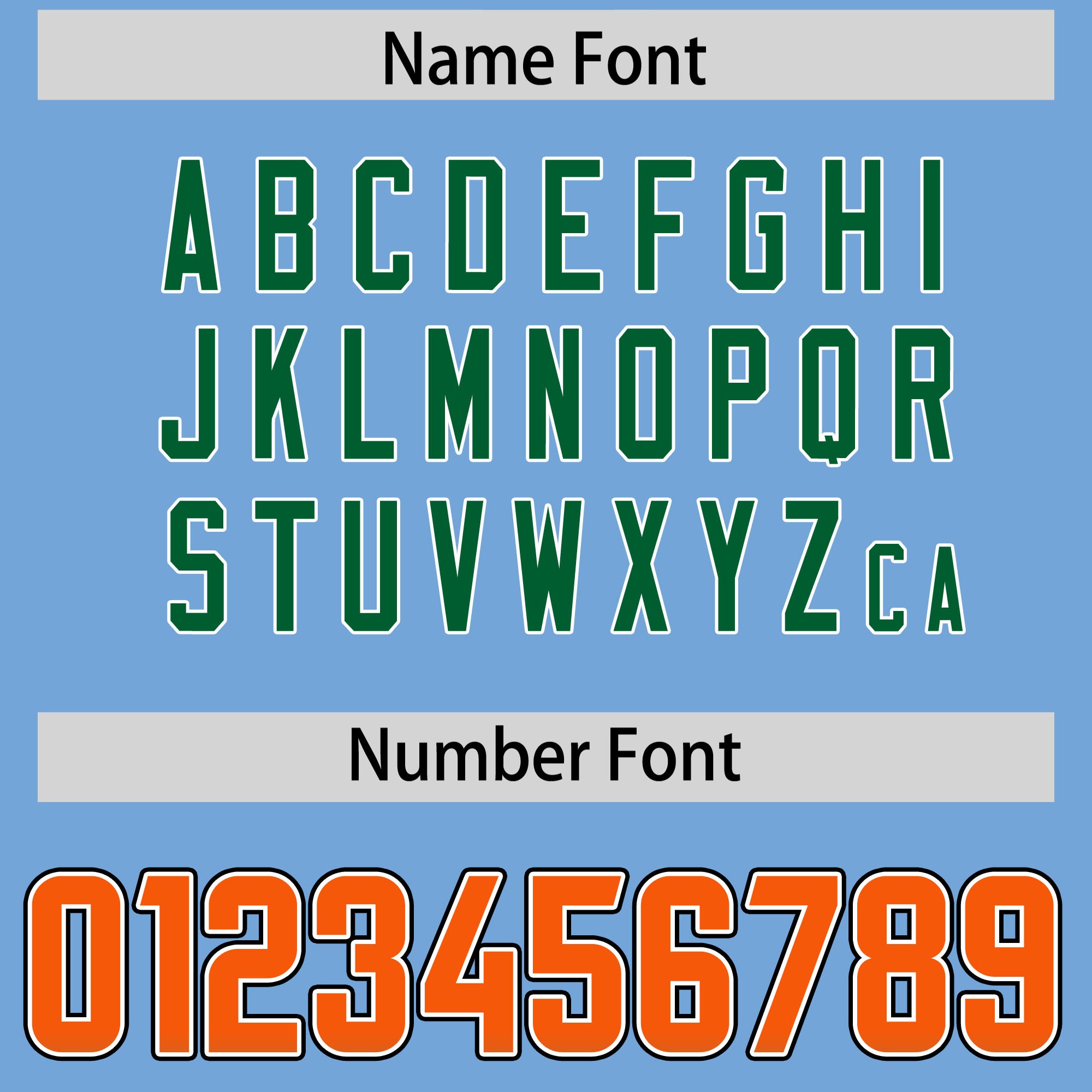Custom Powder Blue Orange and Kelly Green Sides Gradient Fashion Personalized Team American Football Jersey