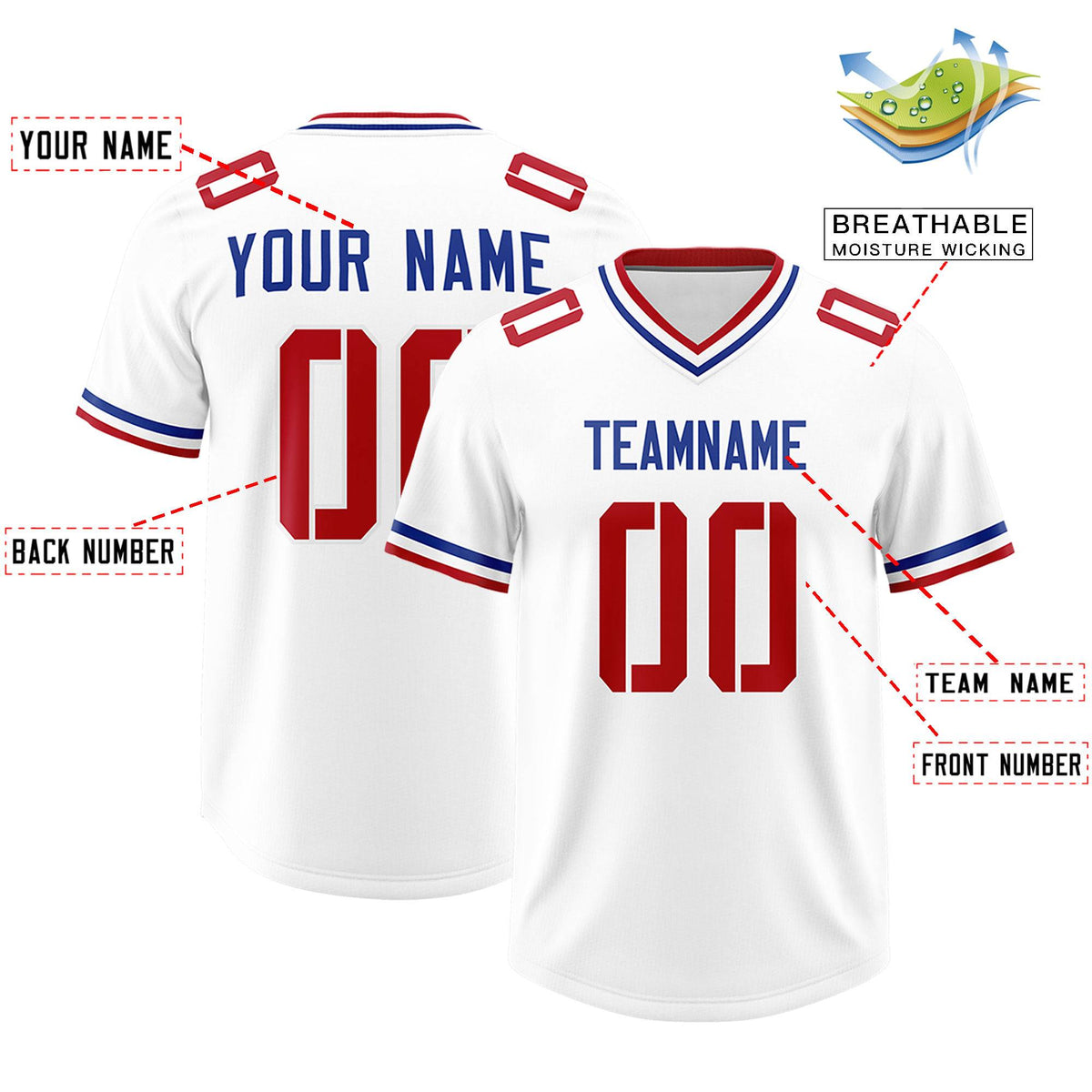 Custom White Classic Style American American Football Jerseys