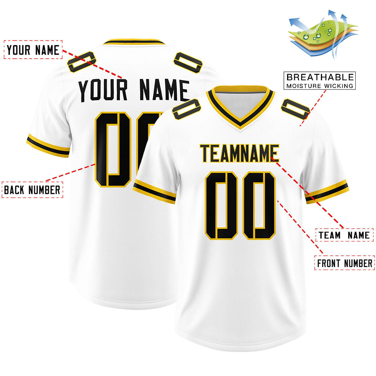 Custom White Classic Style American American Football Jerseys