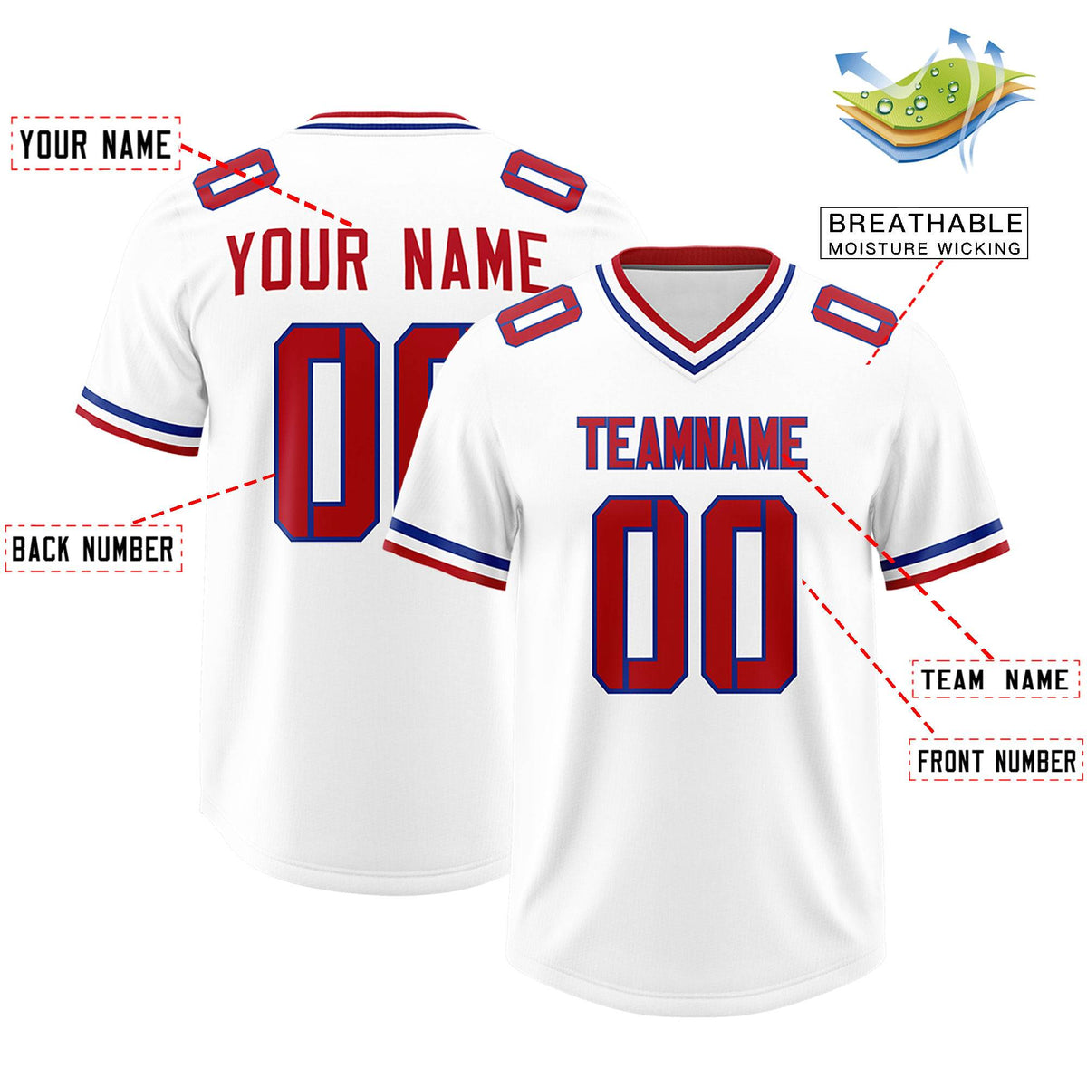 Custom White Classic Style American American Football Jerseys