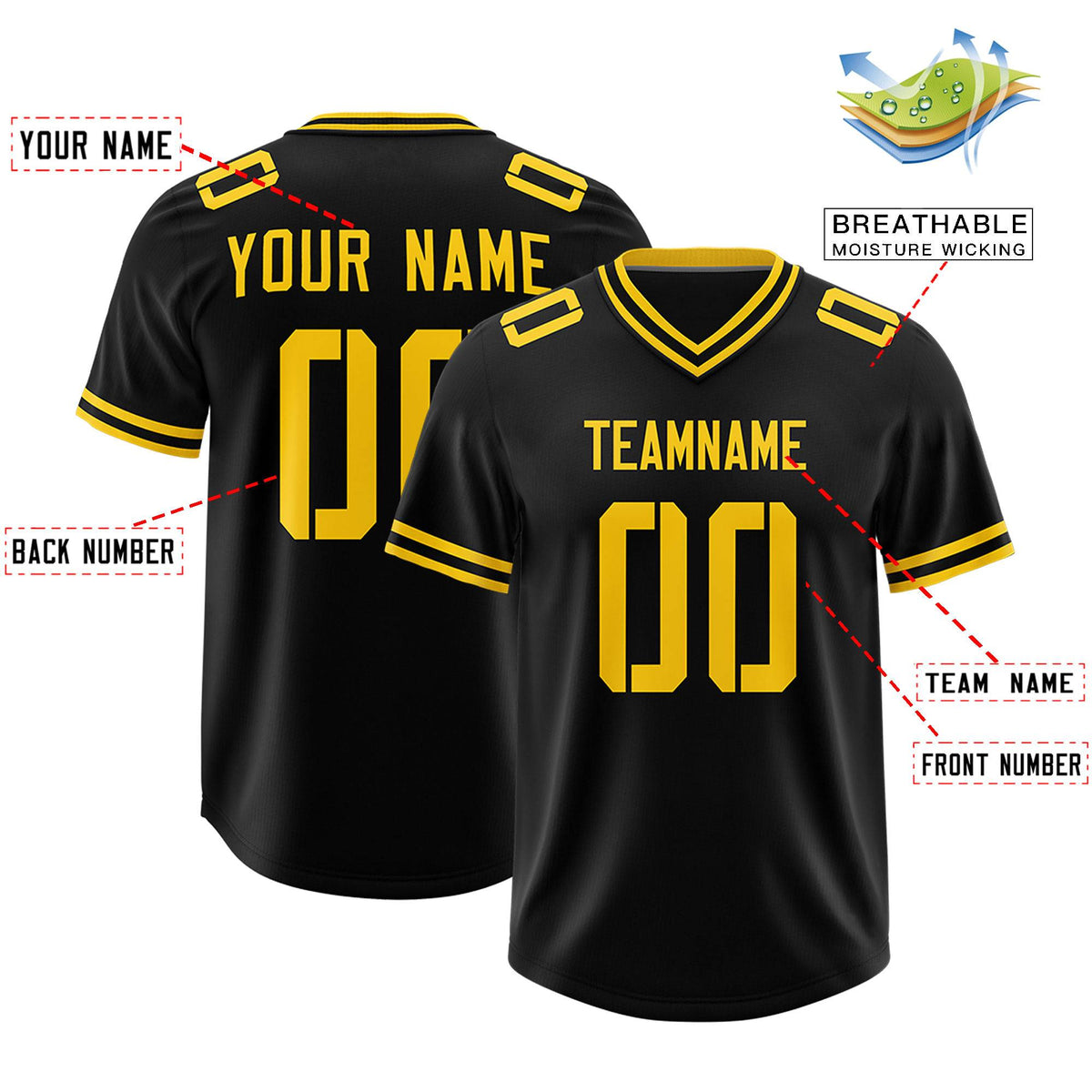 Custom Black Classic Style American American Football Jerseys