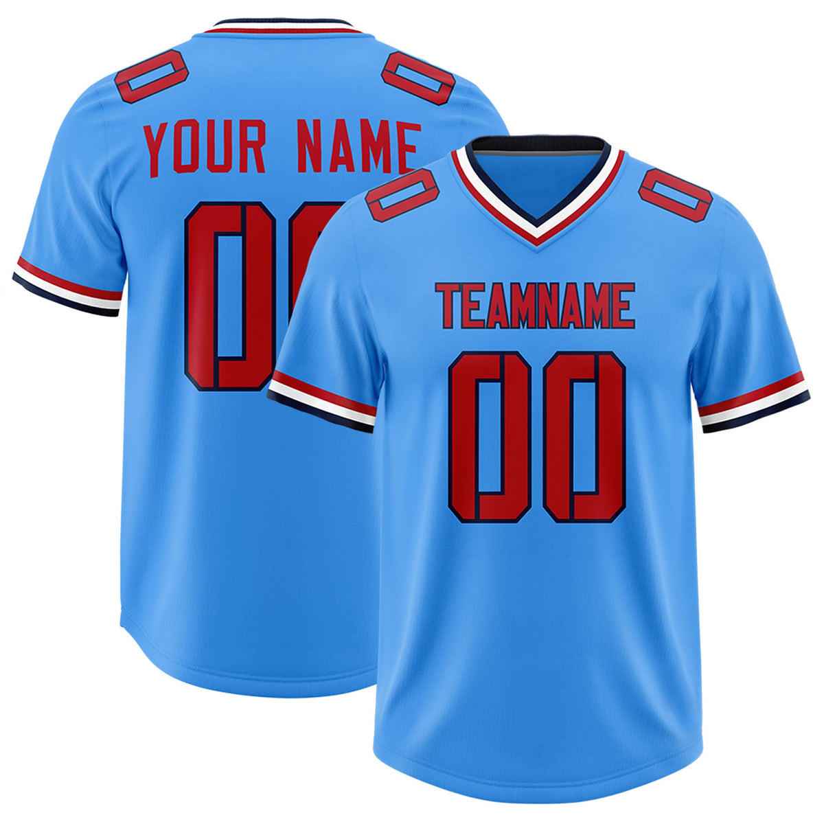 Custom Powder Blue Classic Style American American Football Jerseys