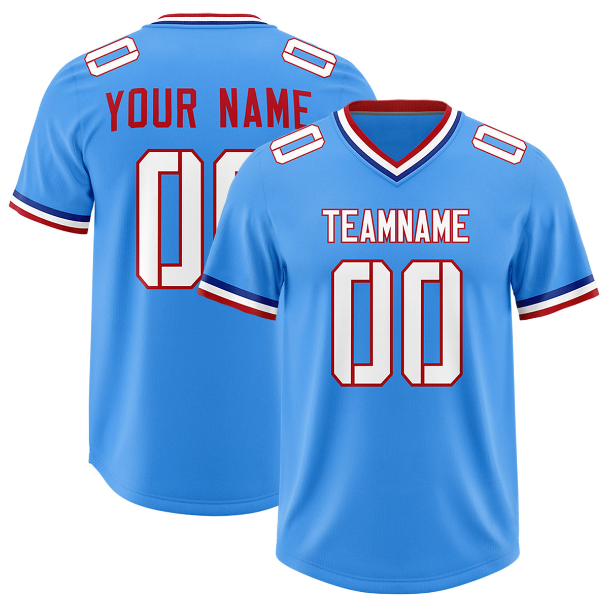 Custom Powder Blue Classic Style American American Football Jerseys