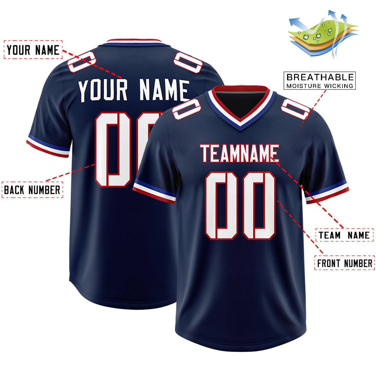 Custom Navy Classic Style American American Football Jerseys