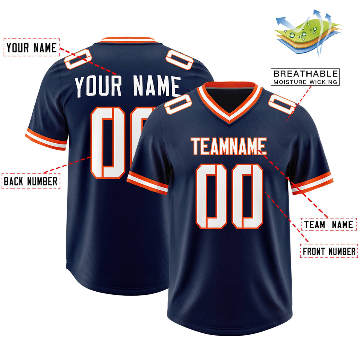Custom Navy Classic Style American American Football Jerseys