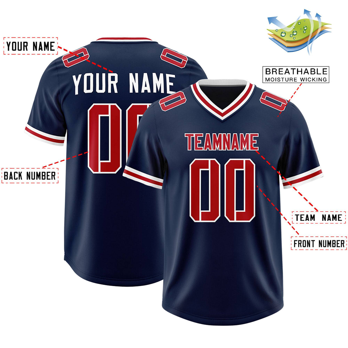 Custom Navy Classic Style American American Football Jerseys