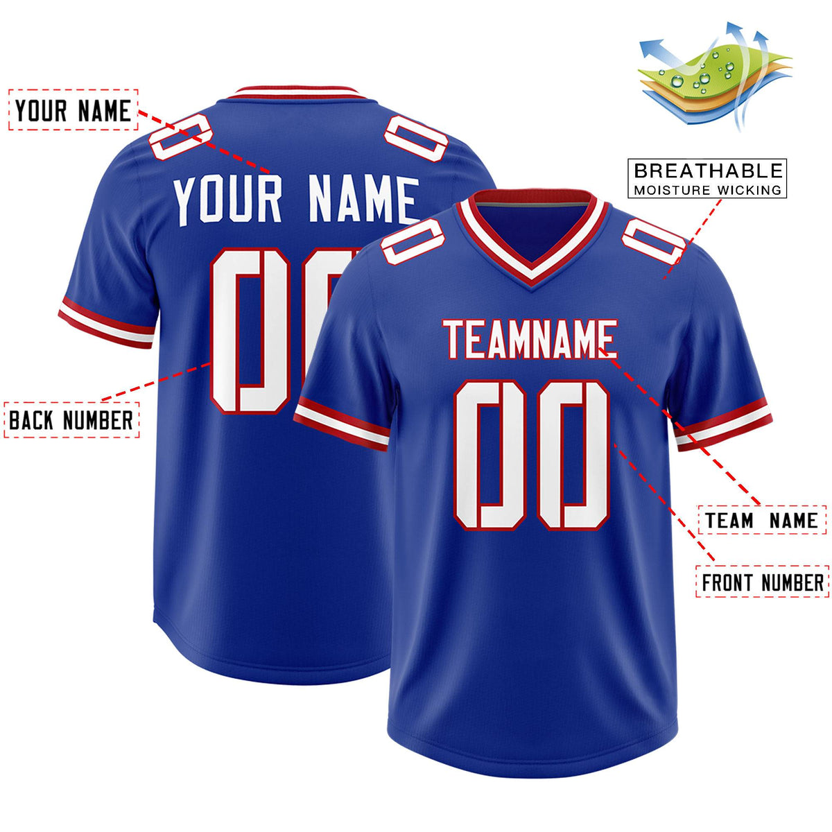 Custom Royal Classic Style American American Football Jerseys