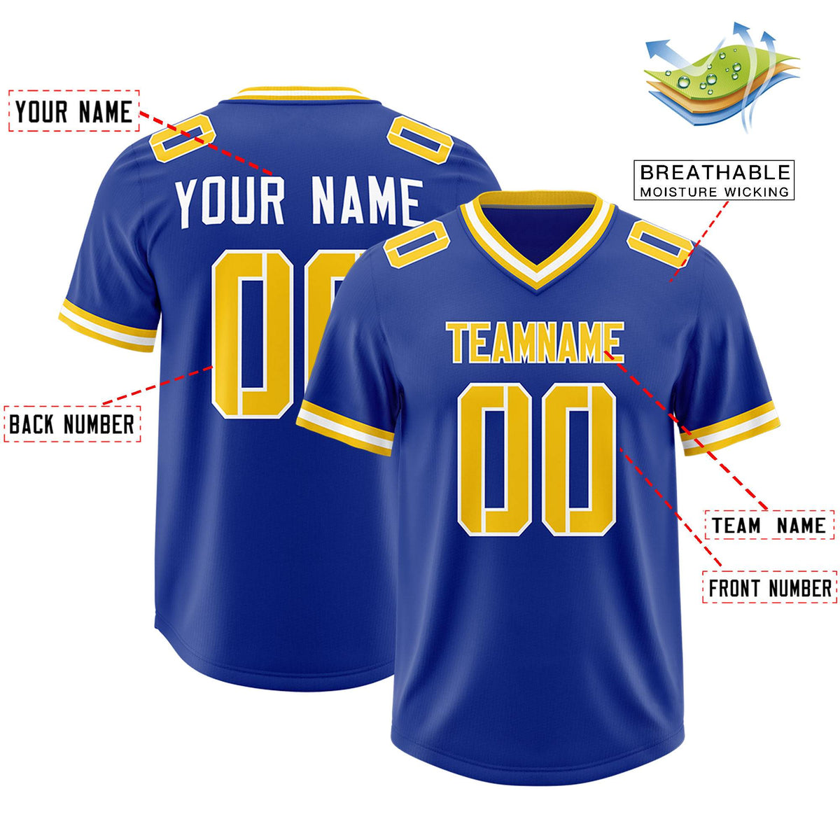 Custom Royal Classic Style American American Football Jerseys