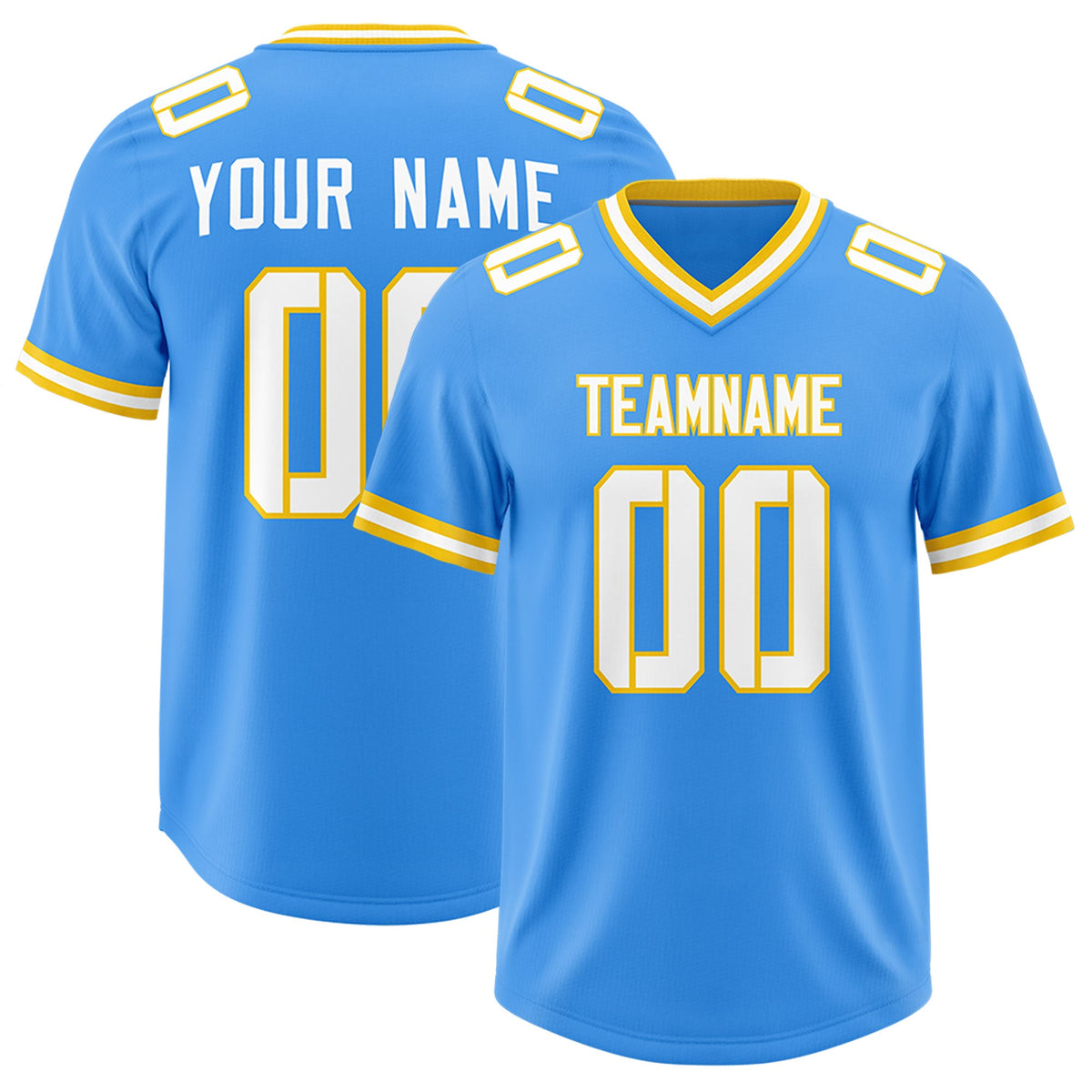 Custom Powder Blue Classic Style American American Football Jerseys