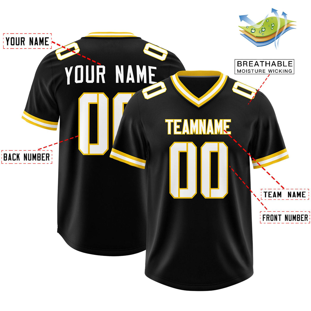 Custom Black Classic Style American American Football Jerseys