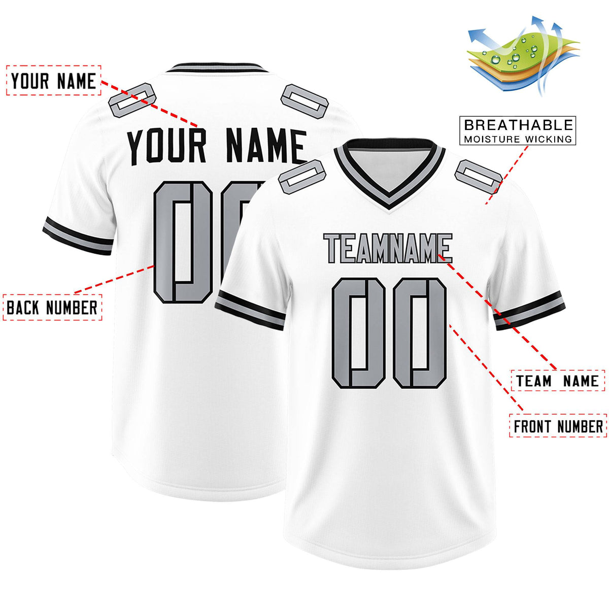 Custom White Classic Style American American Football Jerseys
