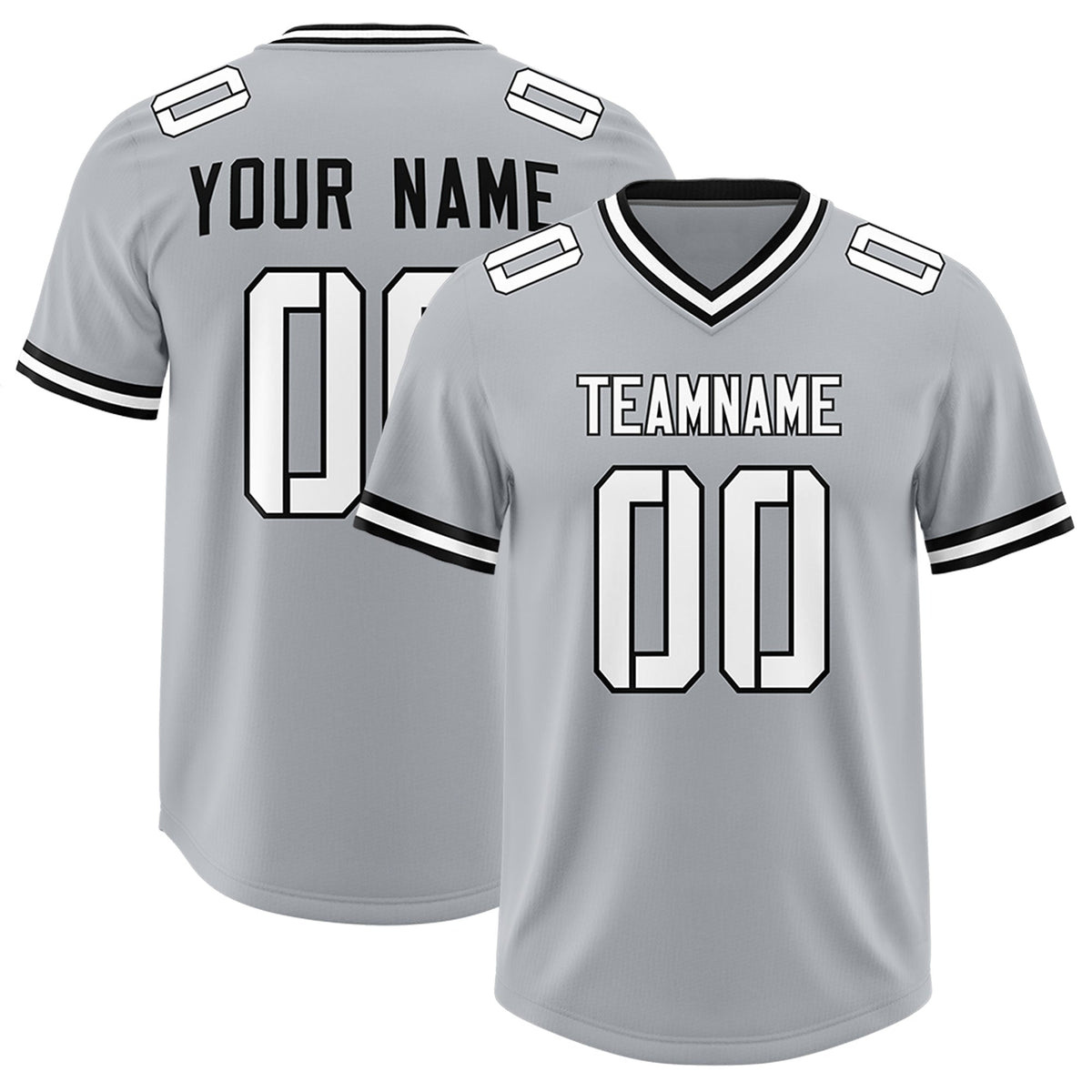 Custom Silver Classic Style American American Football Jerseys