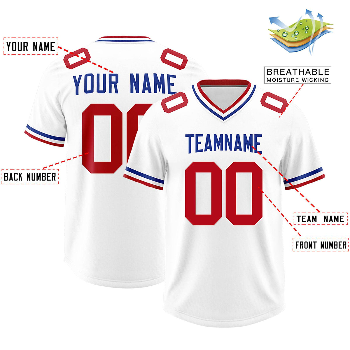 Custom White Classic Style American American Football Jerseys