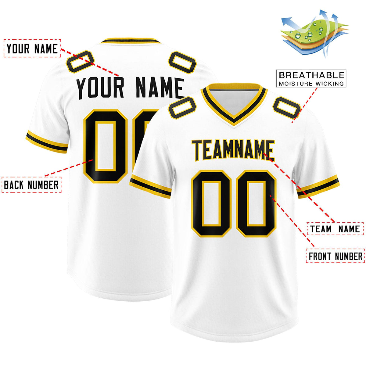 Custom White Classic Style American American Football Jerseys