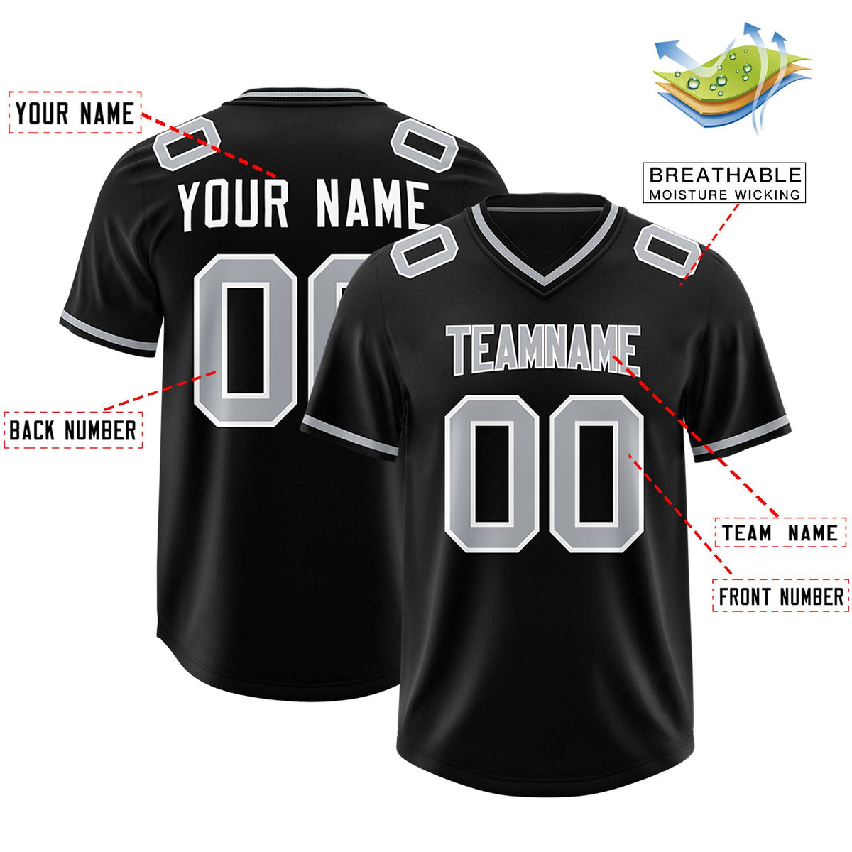 Custom Black Classic Style American American Football Jerseys