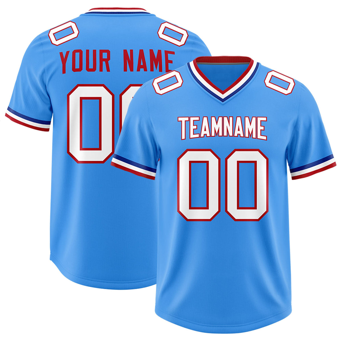 Custom Powder Blue Classic Style American American Football Jerseys