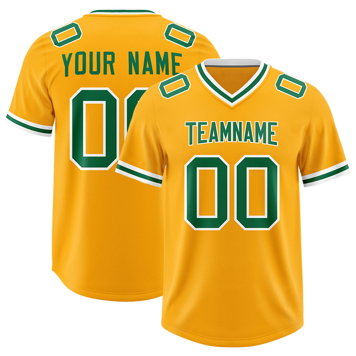 Custom Yellow Classic Style American American Football Jerseys
