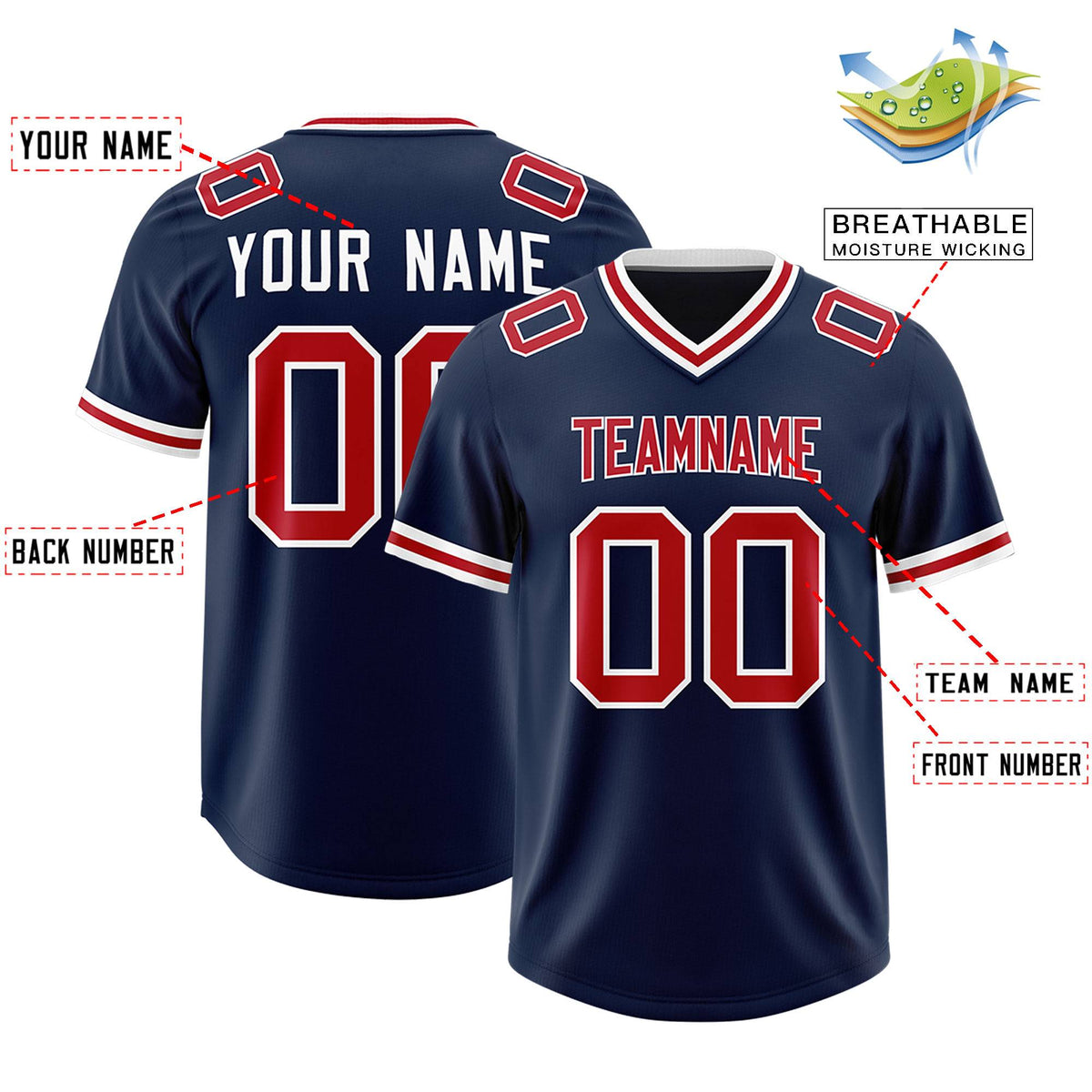 Custom Navy Classic Style American American Football Jerseys