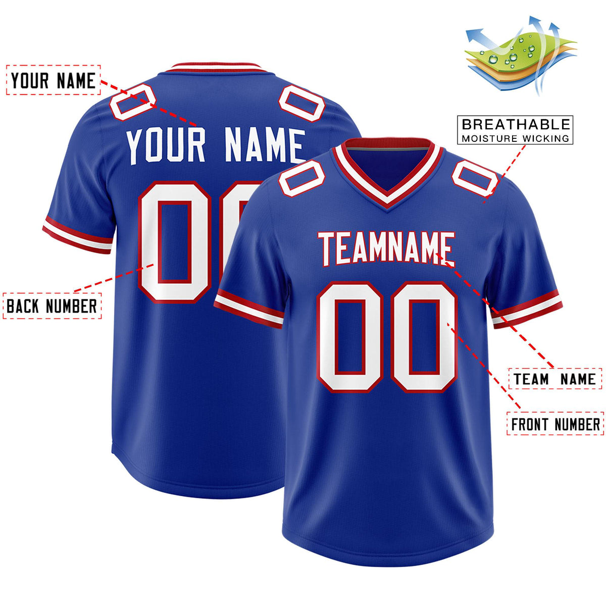 Custom Royal Classic Style American American Football Jerseys