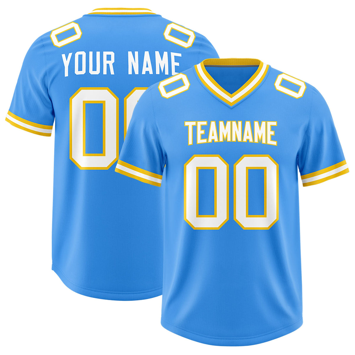 Custom Powder Blue Classic Style American American Football Jerseys