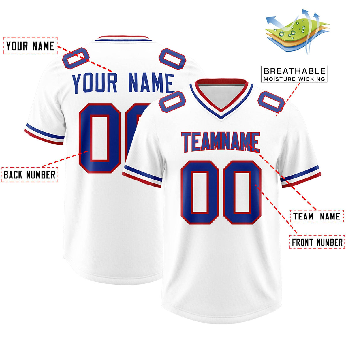 Custom White Classic Style American American Football Jerseys