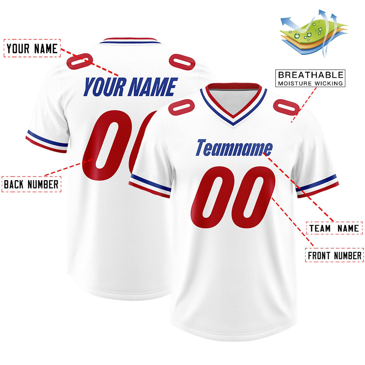 Custom White Classic Style American American Football Jerseys