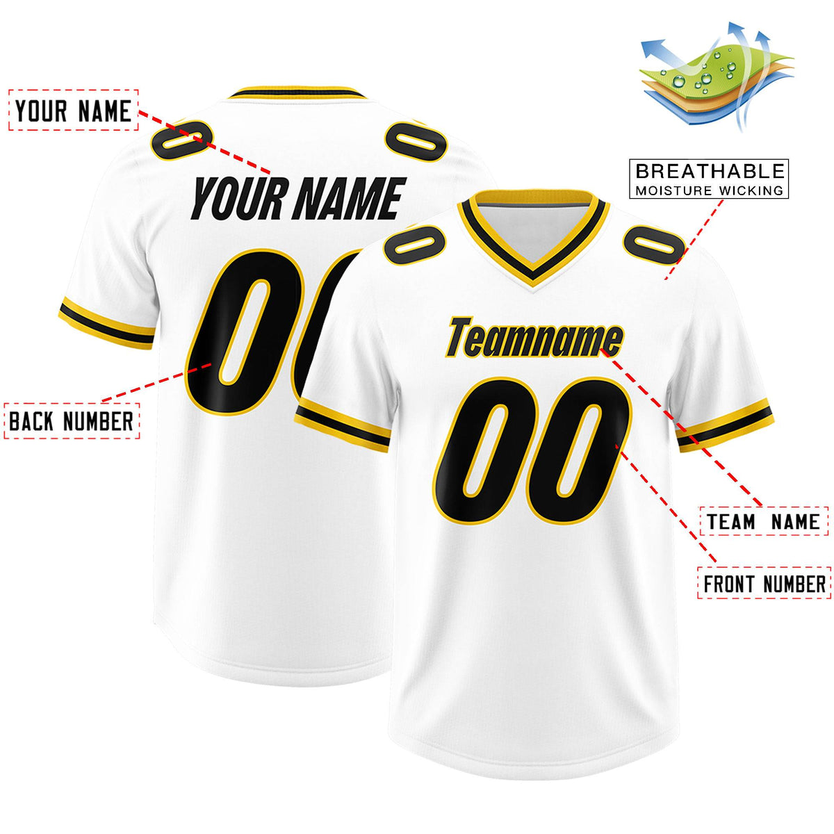 Custom White Classic Style American American Football Jerseys
