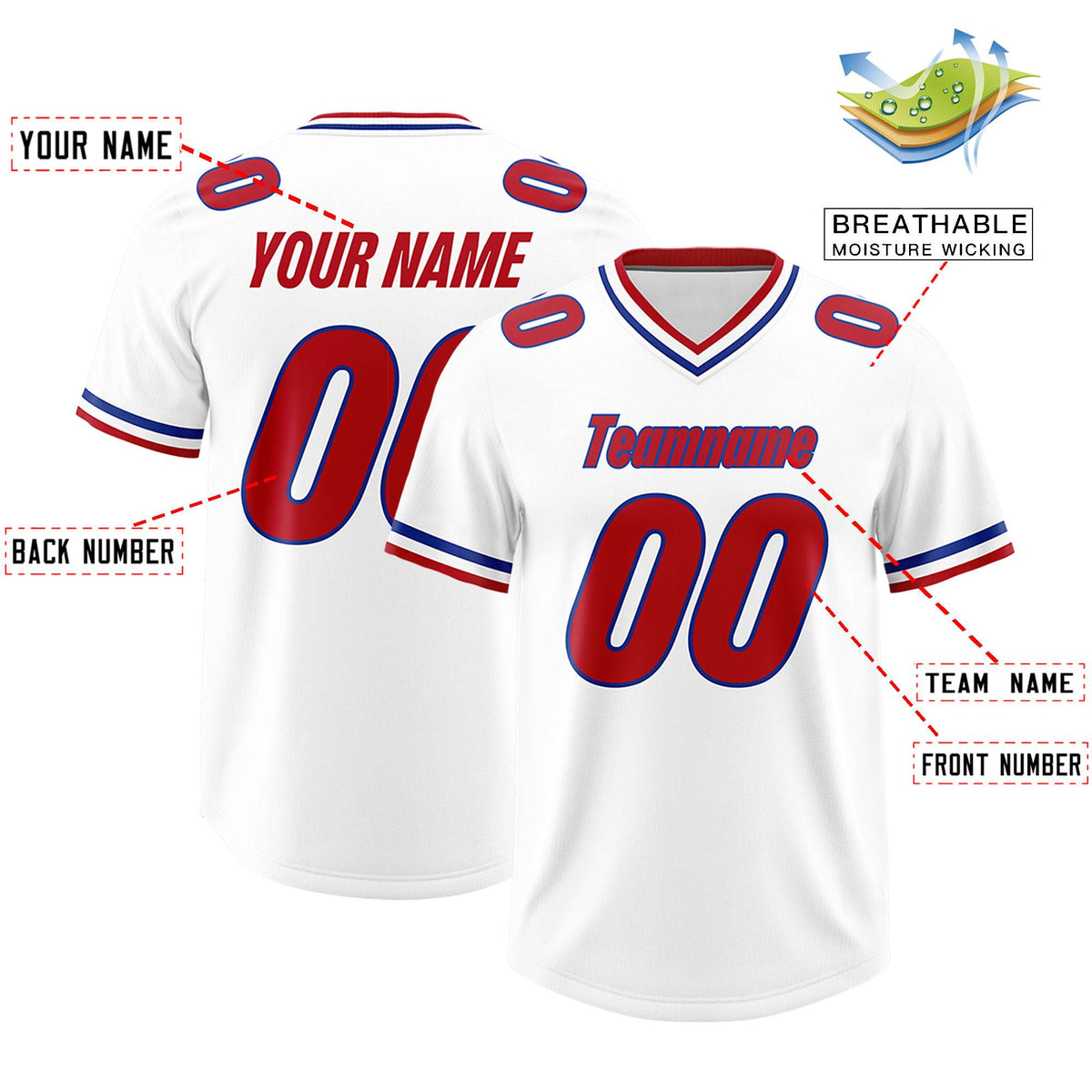 Custom White Classic Style American American Football Jerseys