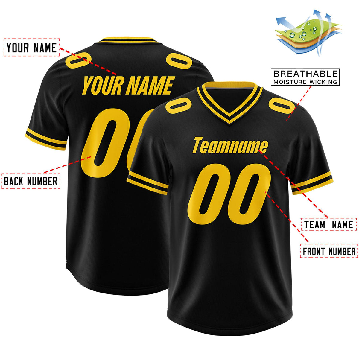 Custom Black Classic Style American American Football Jerseys