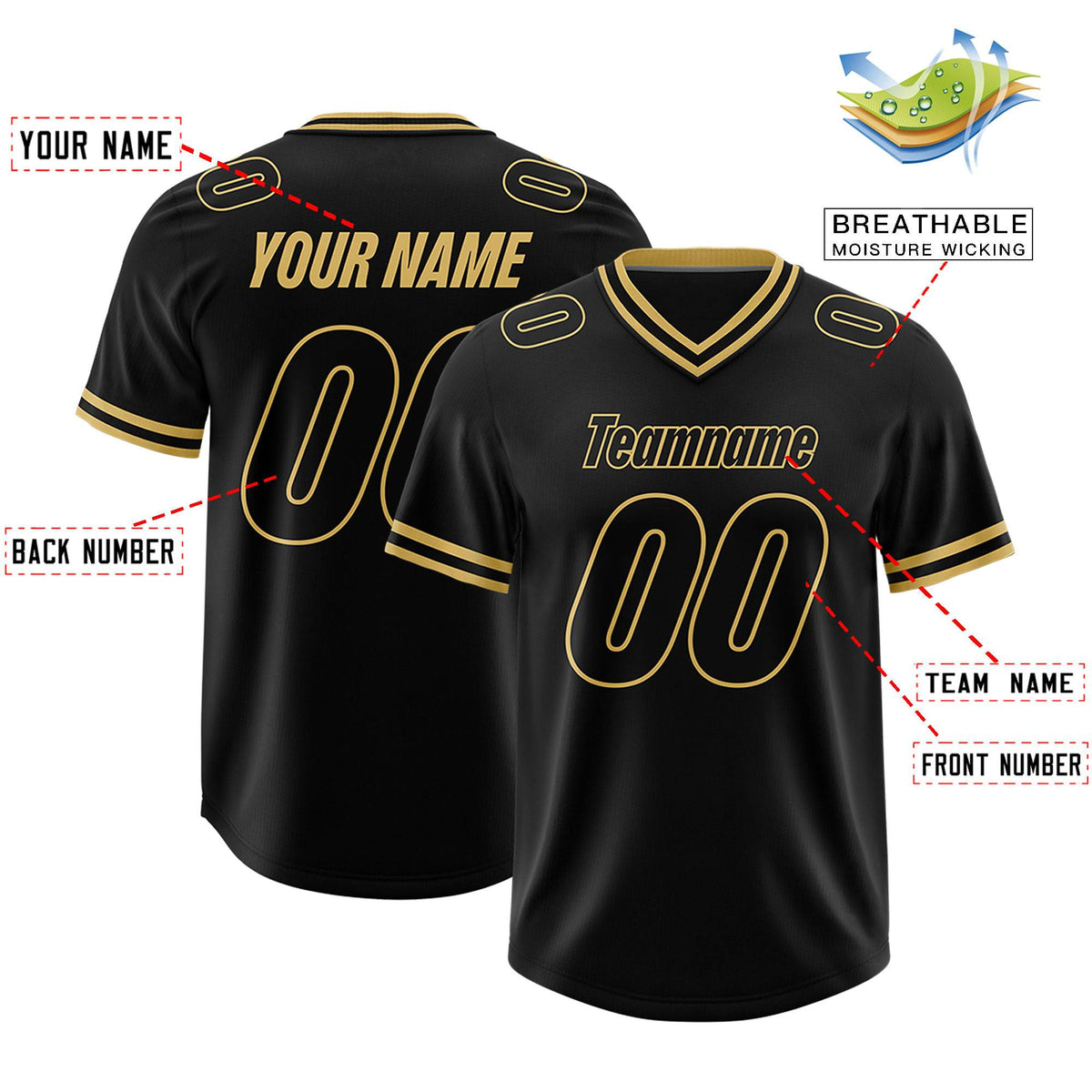 Custom Black Classic Style American American Football Jerseys