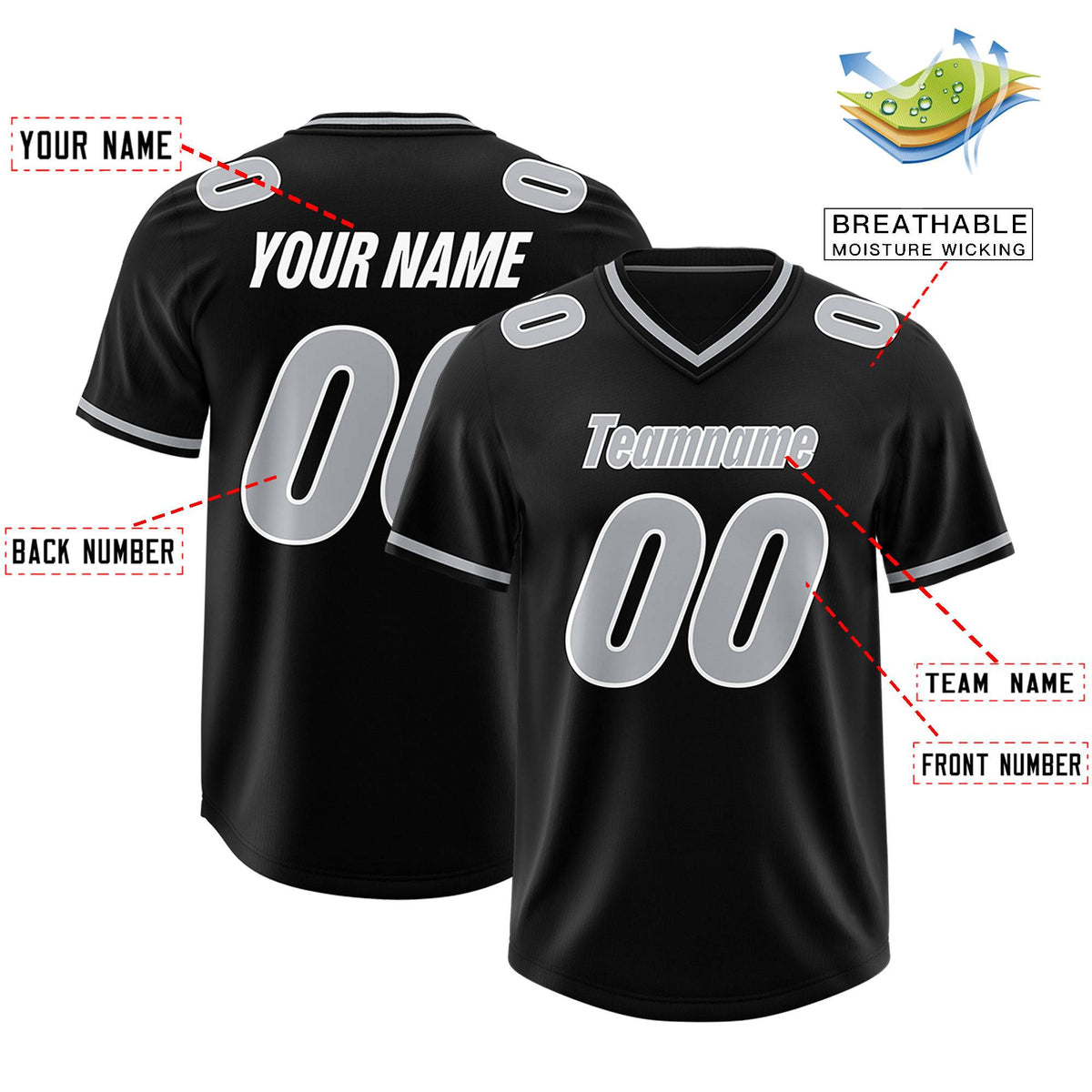 Custom Black Classic Style American American Football Jerseys