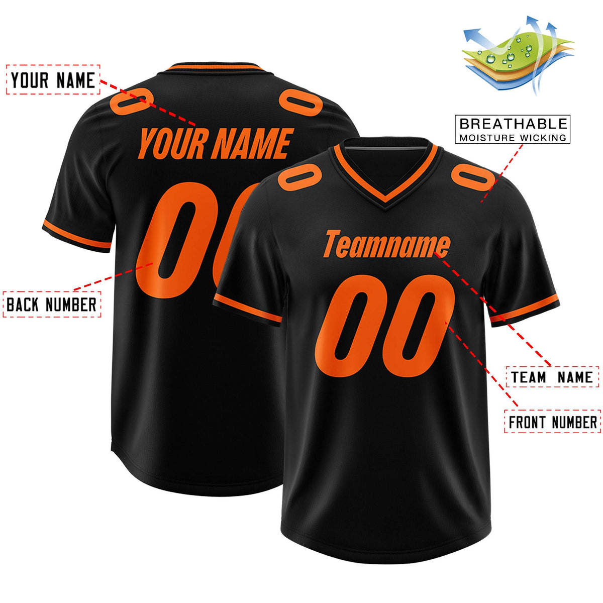 Custom Black Classic Style American American Football Jerseys