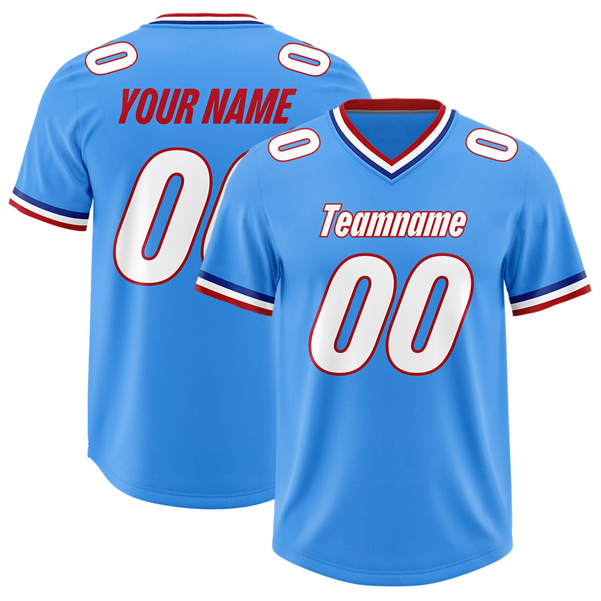 Custom Powder Blue Classic Style American American Football Jerseys