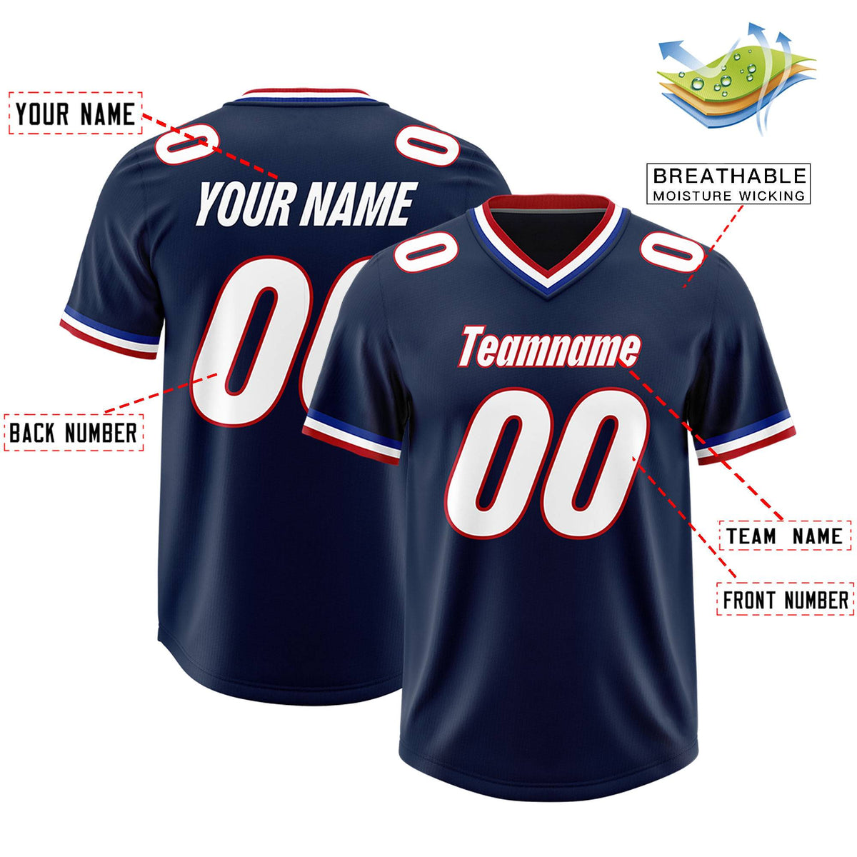 Custom Navy Classic Style American American Football Jerseys
