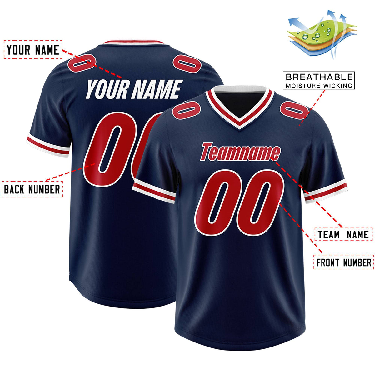 Custom Navy Classic Style American American Football Jerseys