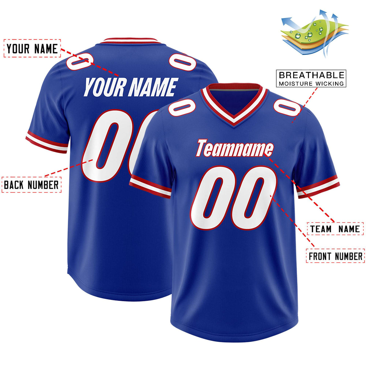 Custom Royal Classic Style American American Football Jerseys
