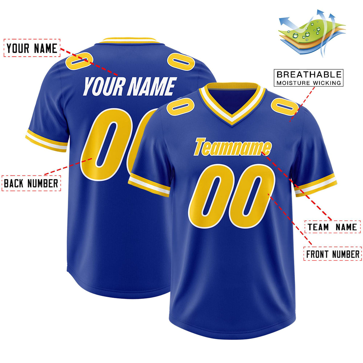 Custom Royal Classic Style American American Football Jerseys