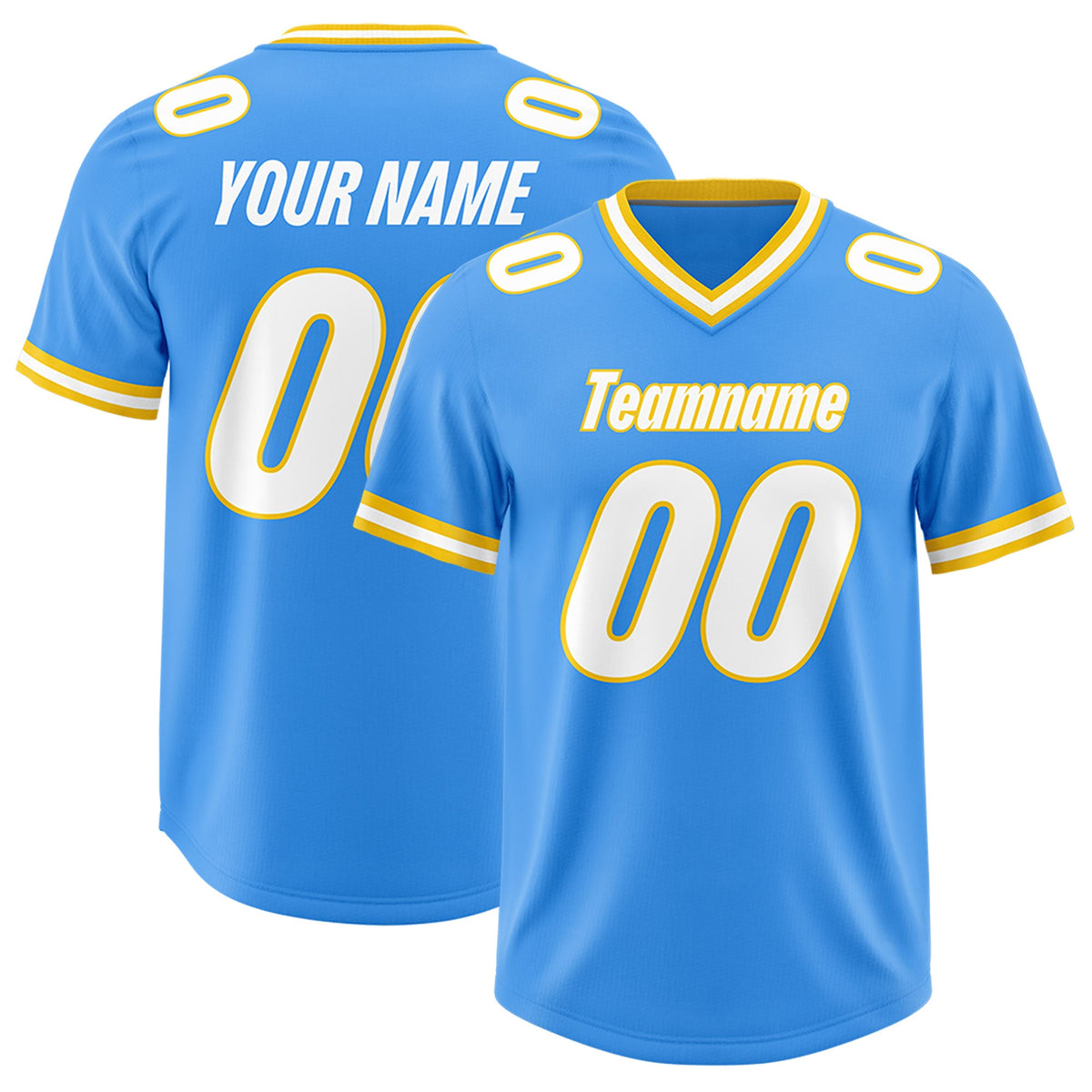 Custom Powder Blue Classic Style American American Football Jerseys